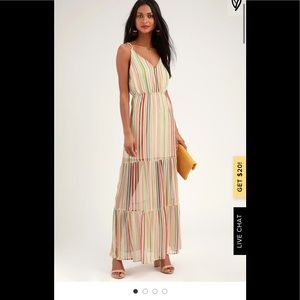 Multi stripe maxi dress